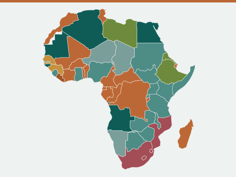 Map of power plug types across Africa