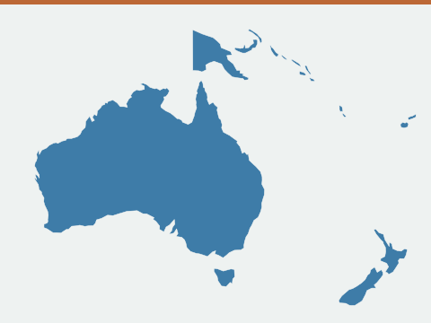 Map of power plug types across Oceania