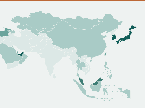 Map of passport power across Asia