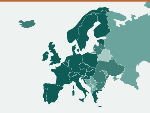 Map of passport power across Europe