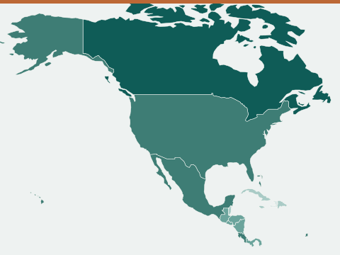 Map of passport power across North America