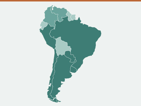 Map of passport power across South America